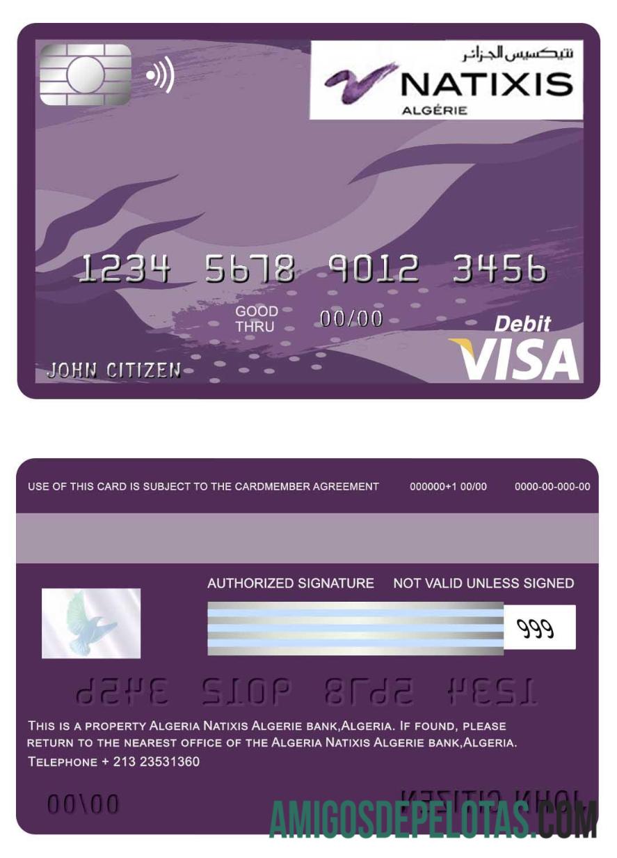 Argélia Natixis Algerie Bank Visa Card baixar para verificação